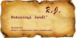 Rokosinyi Jenő névjegykártya
