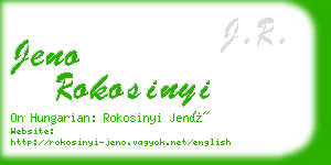 jeno rokosinyi business card
